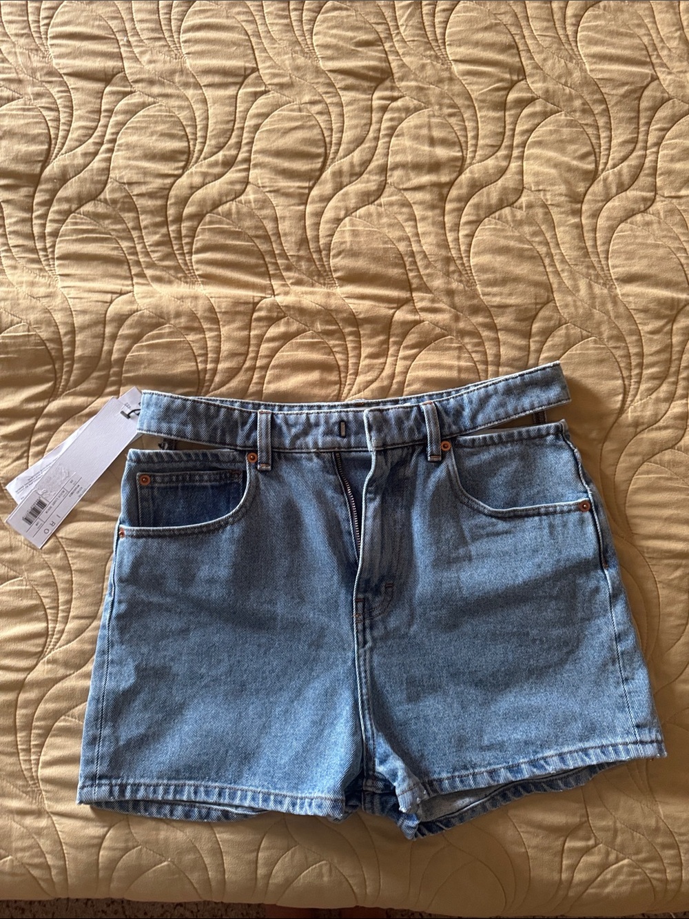IRO Light Blue High-Rise Denim Shorts